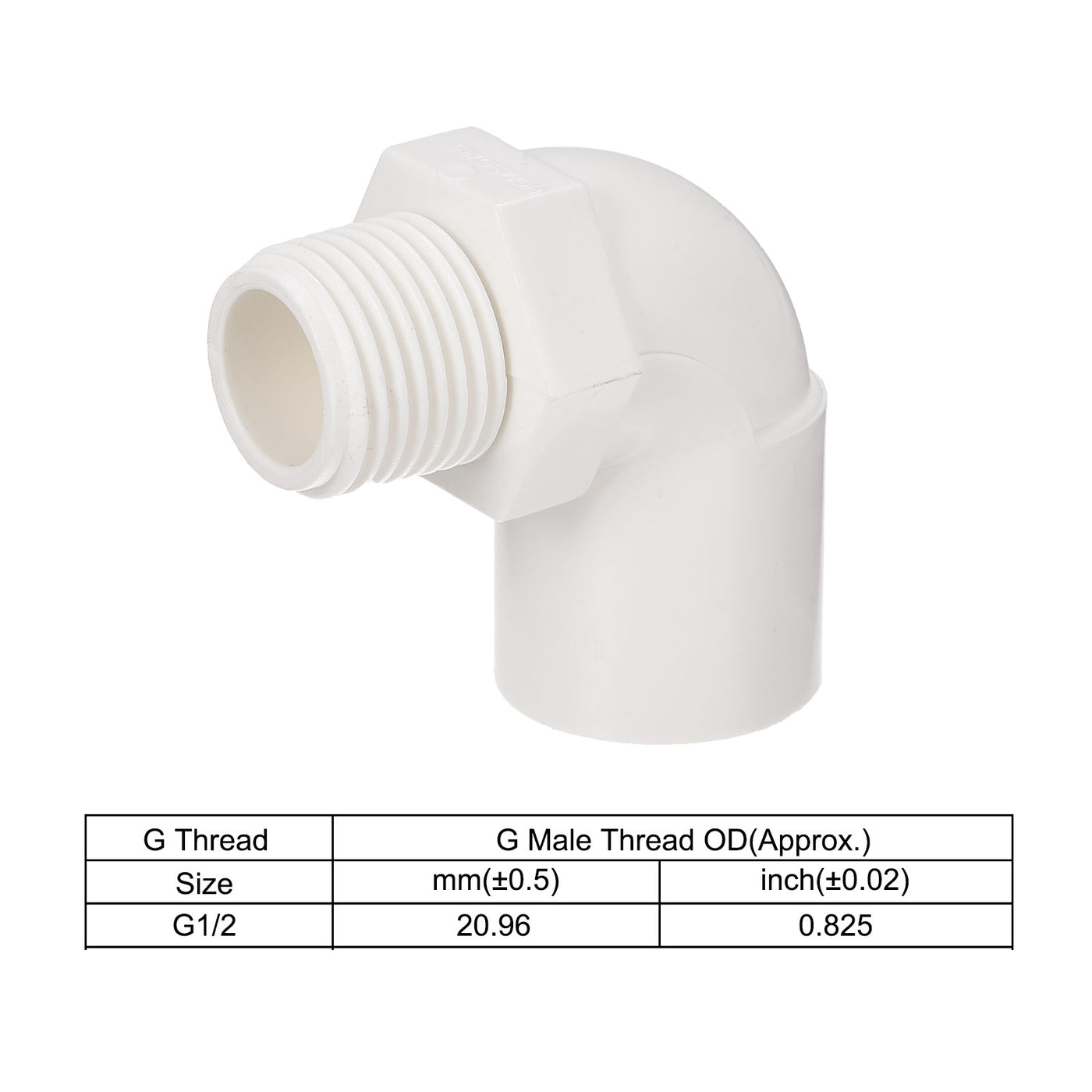 Harfington Water Pipe Elbow Fitting Male Thread ID Tube Connector Adapters