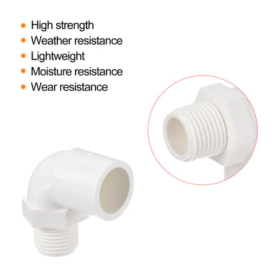 Harfington Water Pipe Elbow Fitting Male Thread ID Tube Connector Adapters