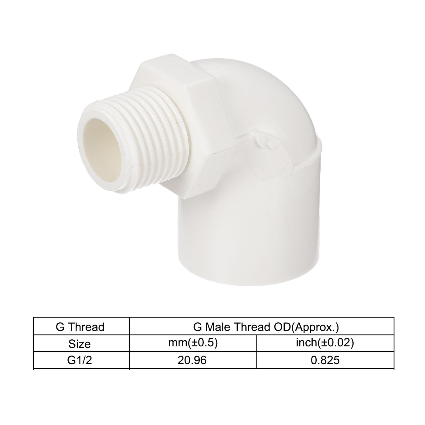 Harfington Water Pipe Elbow Fitting Male Thread ID Tube Connector Adapters