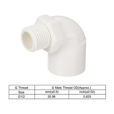 Harfington Water Pipe Elbow Fitting Male Thread ID Tube Connector Adapters