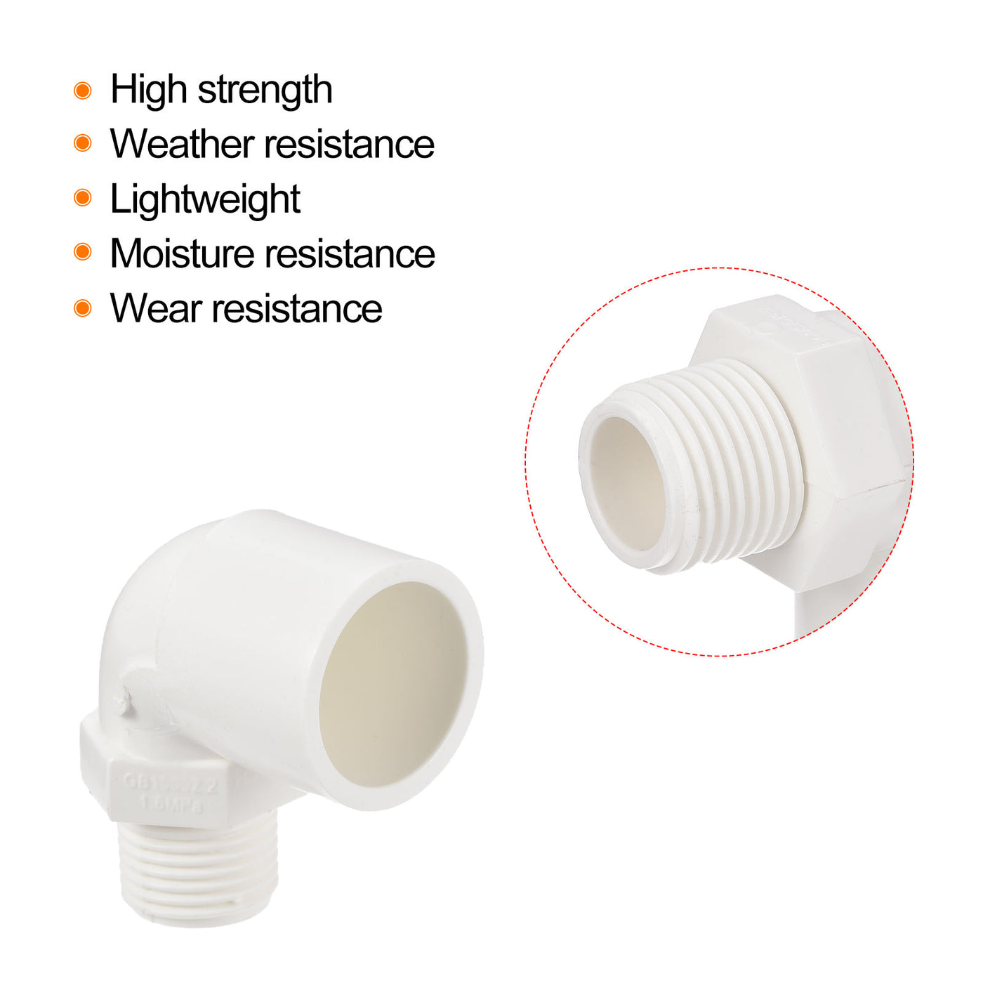 Harfington Water Pipe Elbow Fitting Male Thread ID Tube Connector Adapters