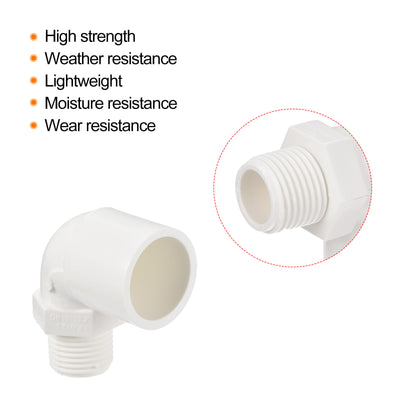 Harfington Water Pipe Elbow Fitting Male Thread ID Tube Connector Adapters