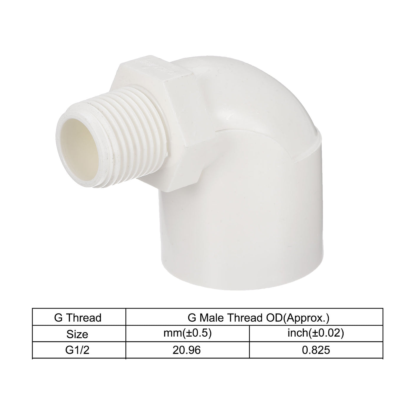 Harfington Water Pipe Elbow Fitting Male Thread ID Tube Connector Adapters