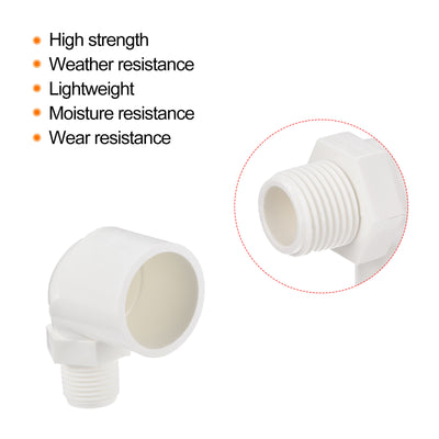 Harfington Water Pipe Elbow Fitting Male Thread ID Tube Connector Adapters