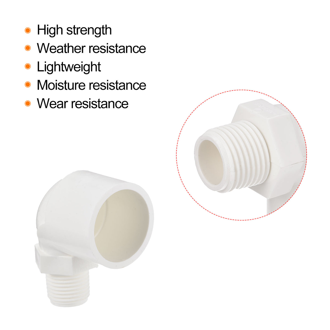 Harfington Water Pipe Elbow Fitting Male Thread ID Tube Connector Adapters