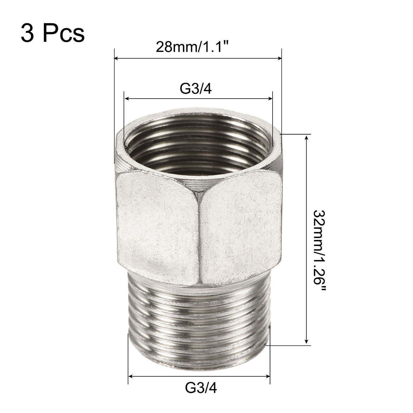 Harfington Hex Reducer Pipe Fittings Female to Male Thread Connector Adapters