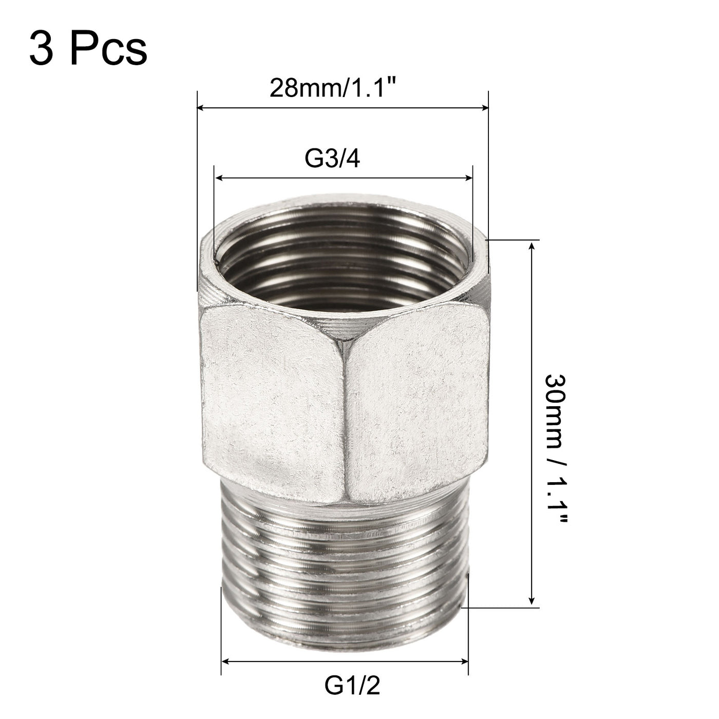 Harfington Hex Reducer Pipe Fittings Female to Male Thread Connector Adapters