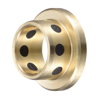 Harfington Uxcell Flanged Sleeve Bearings Wrapped Oilless Bushings Brass