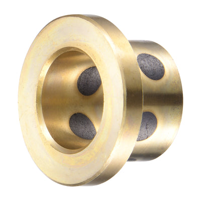 Harfington Uxcell Flanged Sleeve Bearings Wrapped Oilless Bushing Brass