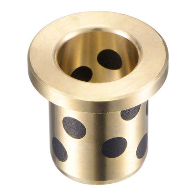 Harfington Uxcell Flanged Sleeve Bearings Wrapped Oilless Bushing Brass