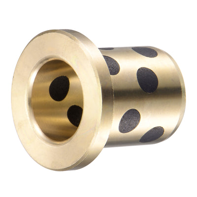 Harfington Uxcell Flanged Sleeve Bearings Wrapped Oilless Bushing Brass