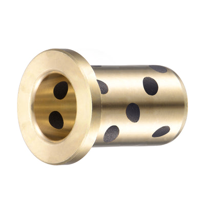 Harfington Uxcell Flanged Sleeve Bearings Wrapped Oilless Bushing Brass