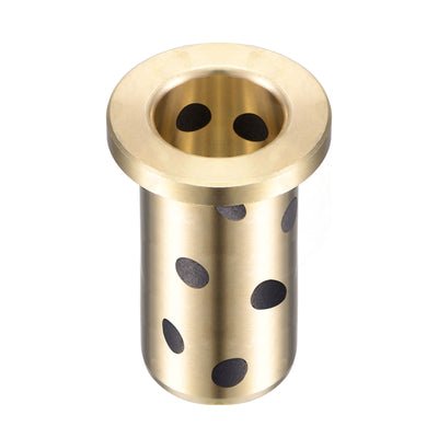 Harfington Uxcell Flanged Sleeve Bearings Wrapped Oilless Bushing Brass