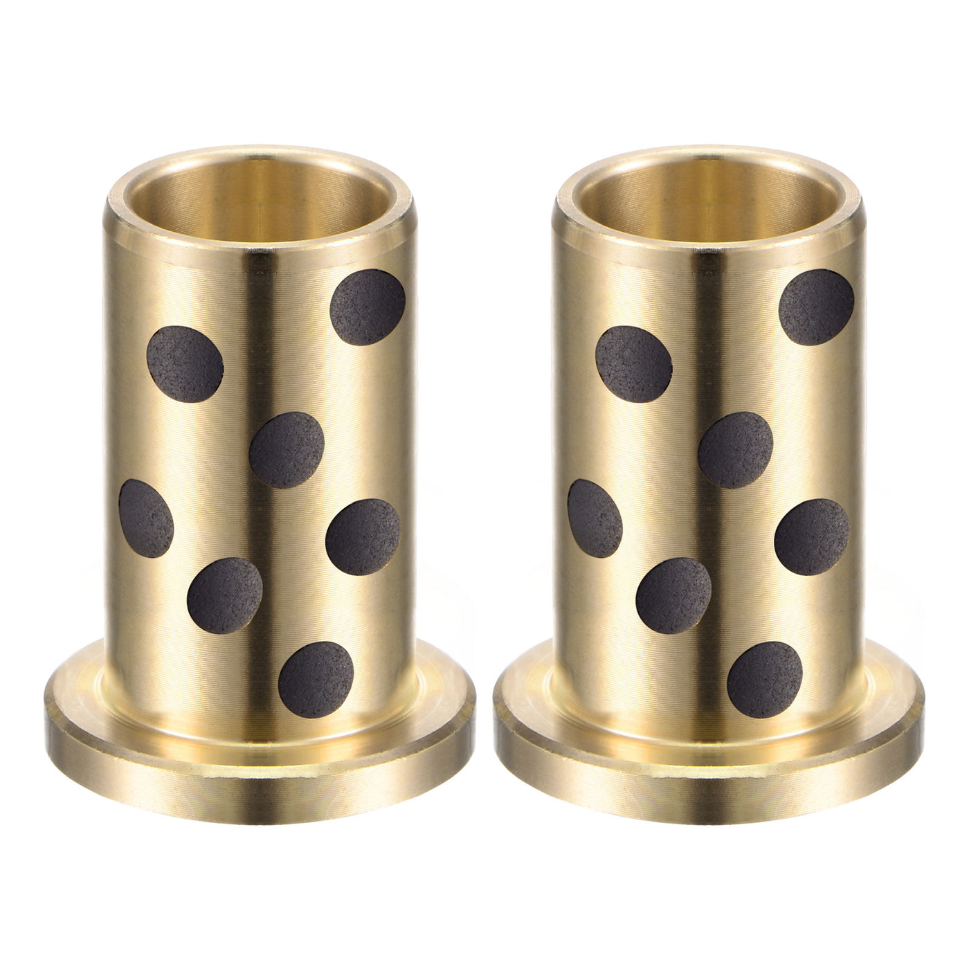 uxcell Uxcell Flanged Sleeve Bearings Wrapped Oilless Bushing Brass