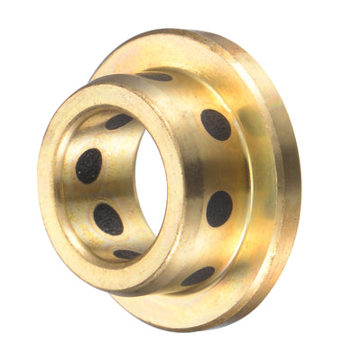 Harfington Uxcell Flanged Sleeve Bearings Wrapped Oilless Bushings Brass