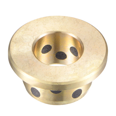 Harfington Uxcell Flanged Sleeve Bearings Wrapped Oilless Bushings Brass