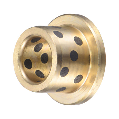 Harfington Uxcell Flanged Sleeve Bearings Wrapped Oilless Bushings Brass