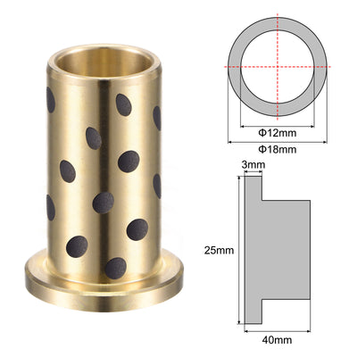 Harfington Uxcell Flanged Sleeve Bearings Wrapped Oilless Bushing Brass