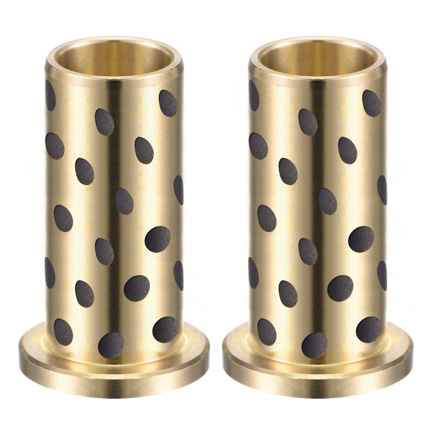 uxcell Uxcell Flanged Sleeve Bearings Wrapped Oilless Bushing Brass