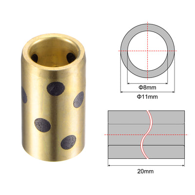 Harfington Sleeve Bearings Wrapped Oilless Bushings Brass Graphite