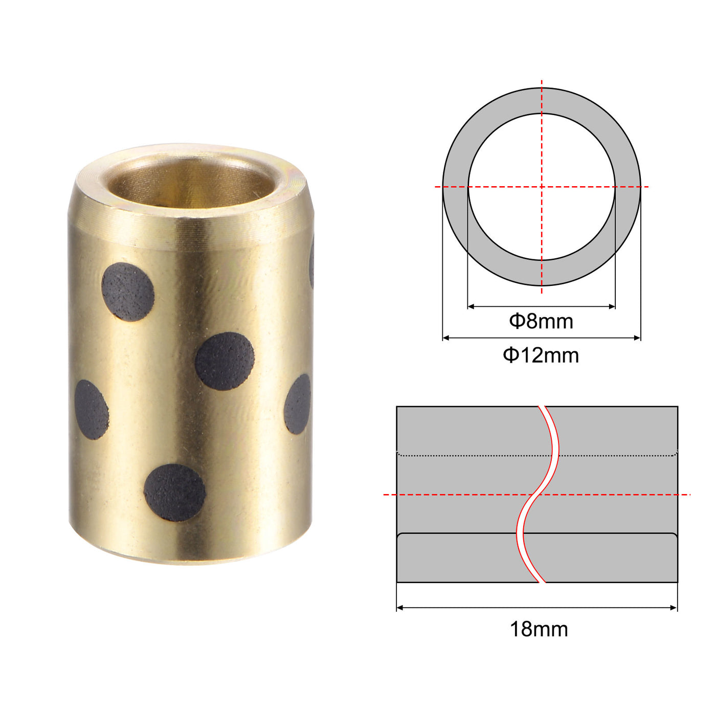 Harfington Sleeve Bearings Wrapped Oilless Bushings Brass Graphite