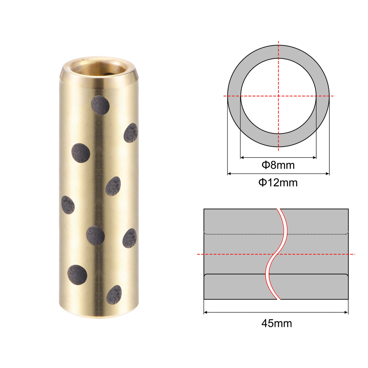Harfington Sleeve Bearings Wrapped Oilless Bushings Brass Graphite