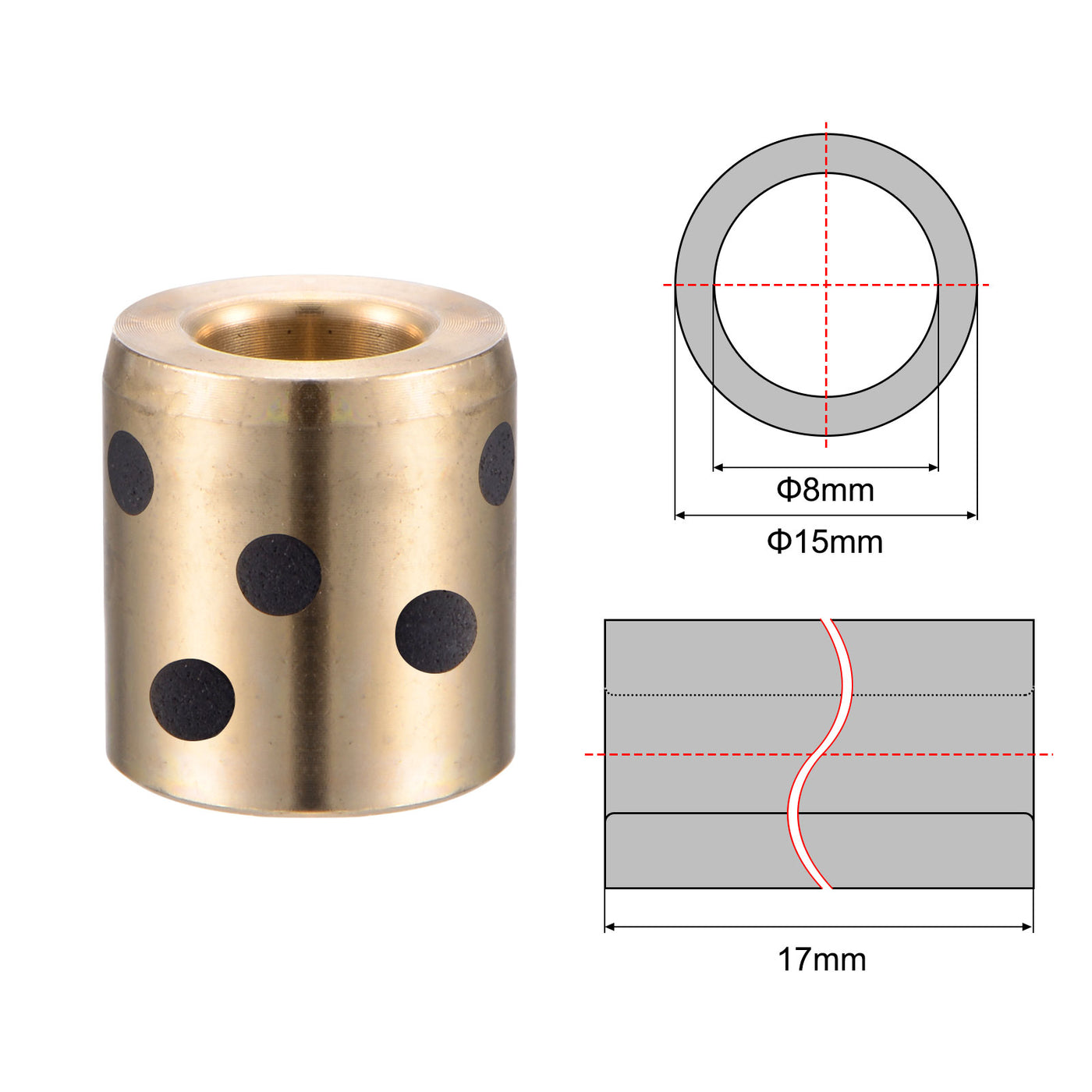 Harfington Sleeve Bearings Wrapped Oilless Bushings Brass Graphite