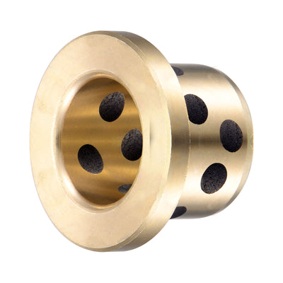 Harfington Uxcell Flanged Sleeve Bearings Wrapped Oilless Bushing Brass