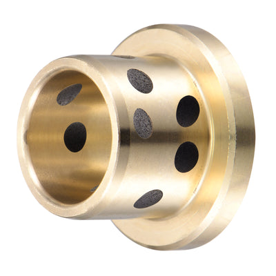 Harfington Uxcell Flanged Sleeve Bearings Wrapped Oilless Bushings Brass