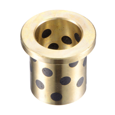 Harfington Uxcell Flanged Sleeve Bearings Wrapped Oilless Bushings Brass