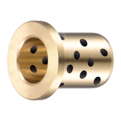 Harfington Uxcell Flanged Sleeve Bearings Wrapped Oilless Bushings Brass
