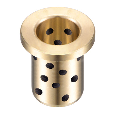 Harfington Uxcell Flanged Sleeve Bearings Wrapped Oilless Bushing Brass