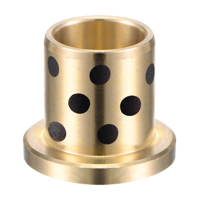 Harfington Uxcell Flanged Sleeve Bearings Wrapped Oilless Bushings Brass
