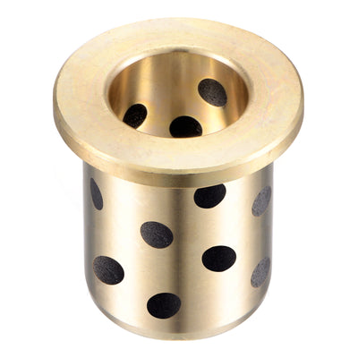 Harfington Uxcell Flanged Sleeve Bearings Wrapped Oilless Bushings Brass