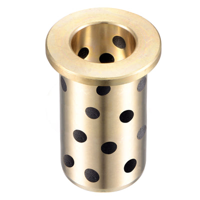 Harfington Uxcell Flanged Sleeve Bearings Wrapped Oilless Bushing Brass