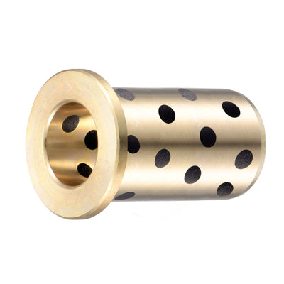 Harfington Uxcell Flanged Sleeve Bearings Wrapped Oilless Bushing Brass