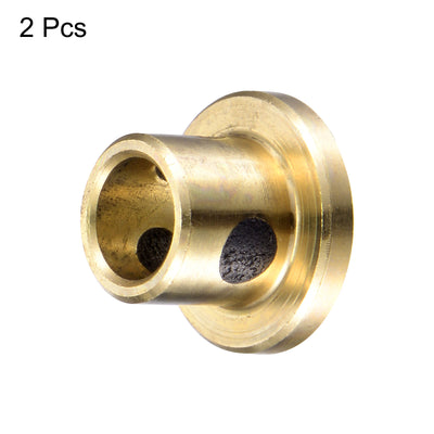 Harfington Uxcell Flanged Sleeve Bearings Wrapped Oilless Bushing Brass