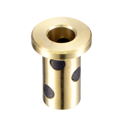 Harfington Uxcell Flanged Sleeve Bearings Wrapped Oilless Bushings Brass