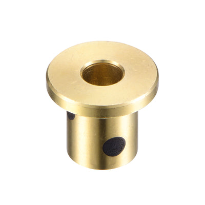 Harfington Uxcell Flanged Sleeve Bearings Wrapped Oilless Bushing Brass