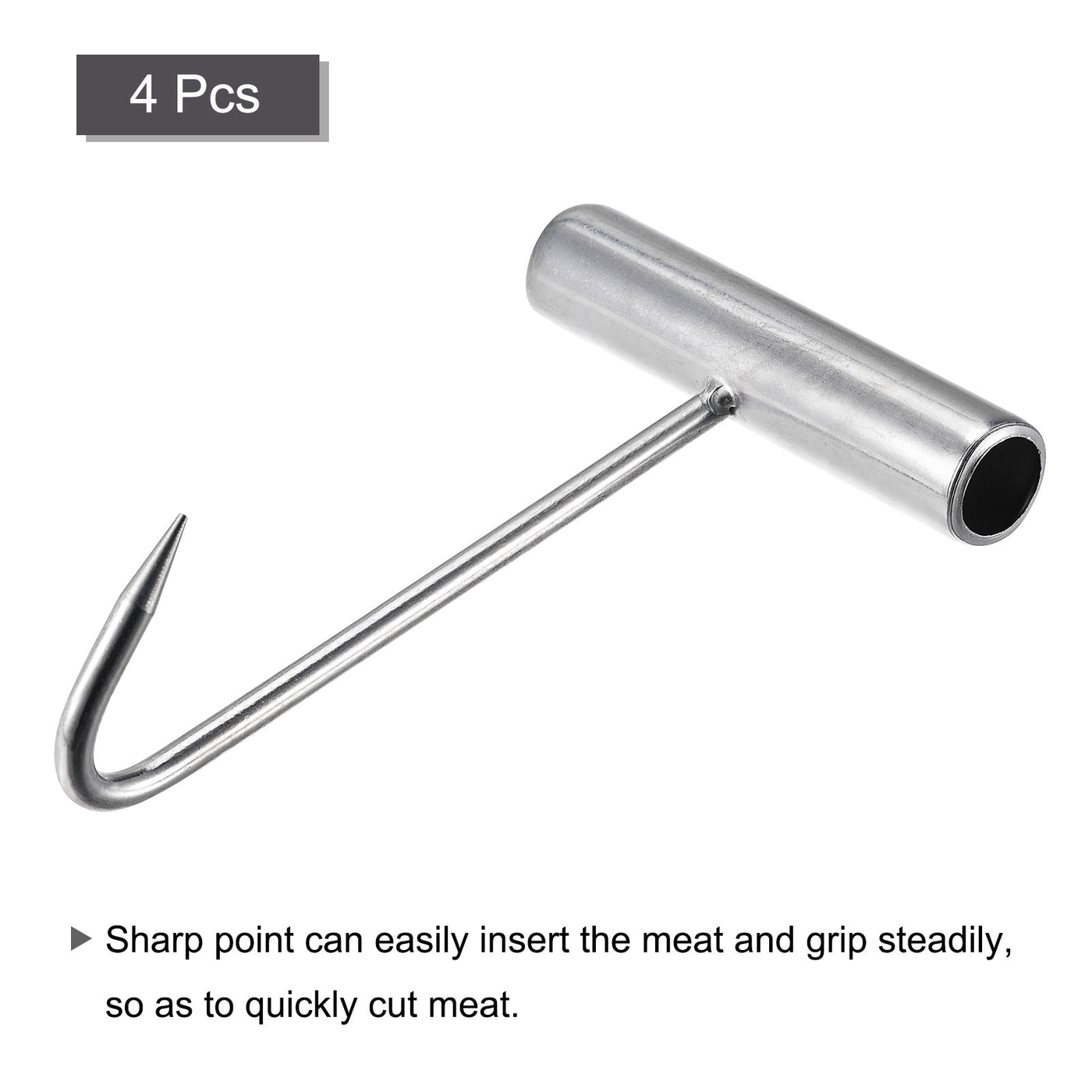 uxcell Uxcell T-Handle Meat Boning Hook, Stainless Steel T Hook for Kitchen Butcher Shop Restaurant