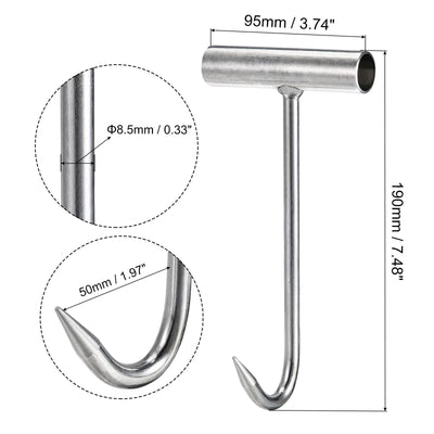 Harfington Uxcell T-Handle Meat Boning Hook, Stainless Steel T Hook for Kitchen Butcher Shop Restaurant