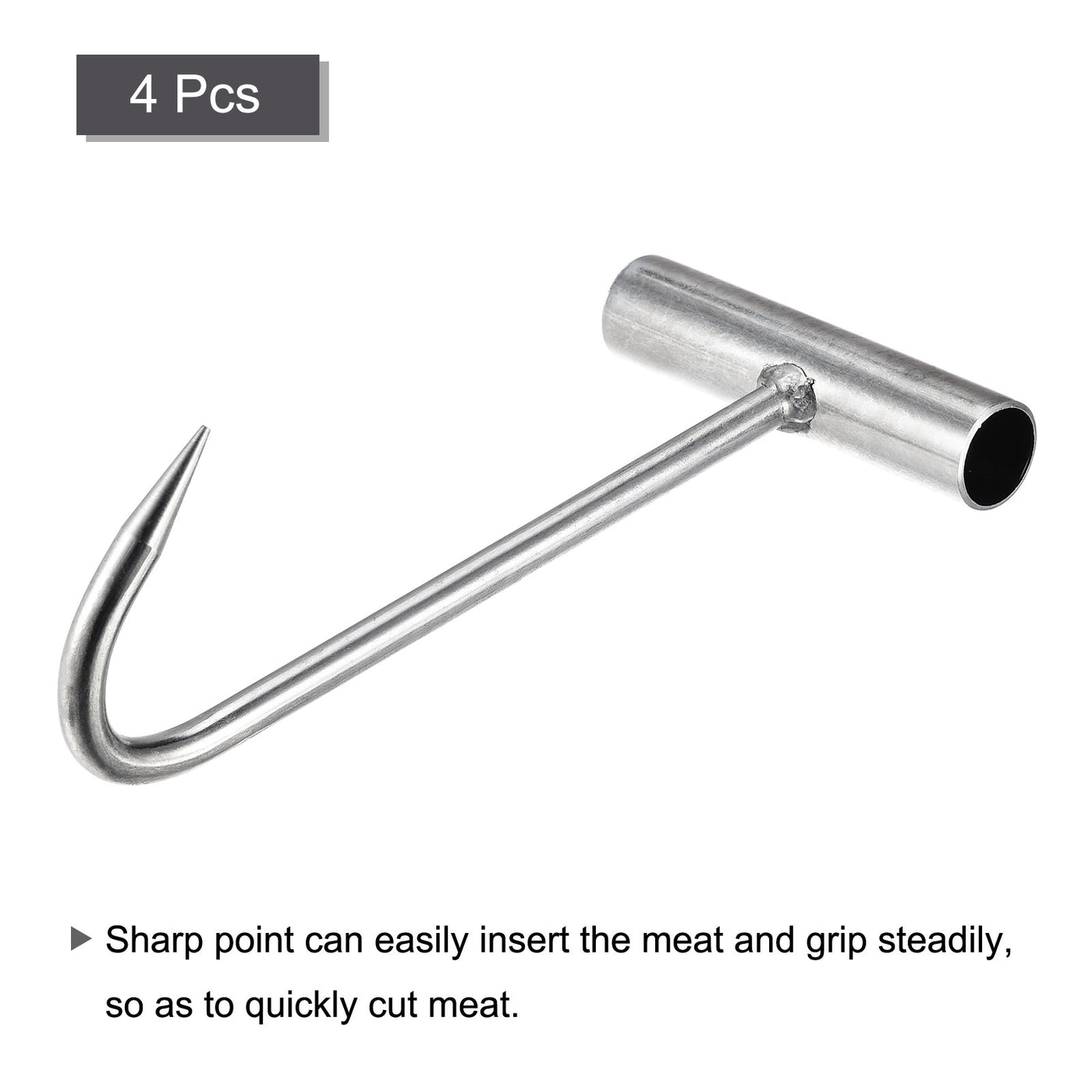 uxcell Uxcell T-Handle Meat Boning Hook, Stainless Steel T Hook for Kitchen Butcher Shop Restaurant