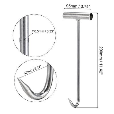 Harfington Uxcell T-Handle Meat Boning Hook, Stainless Steel T Hook for Kitchen Butcher Shop Restaurant