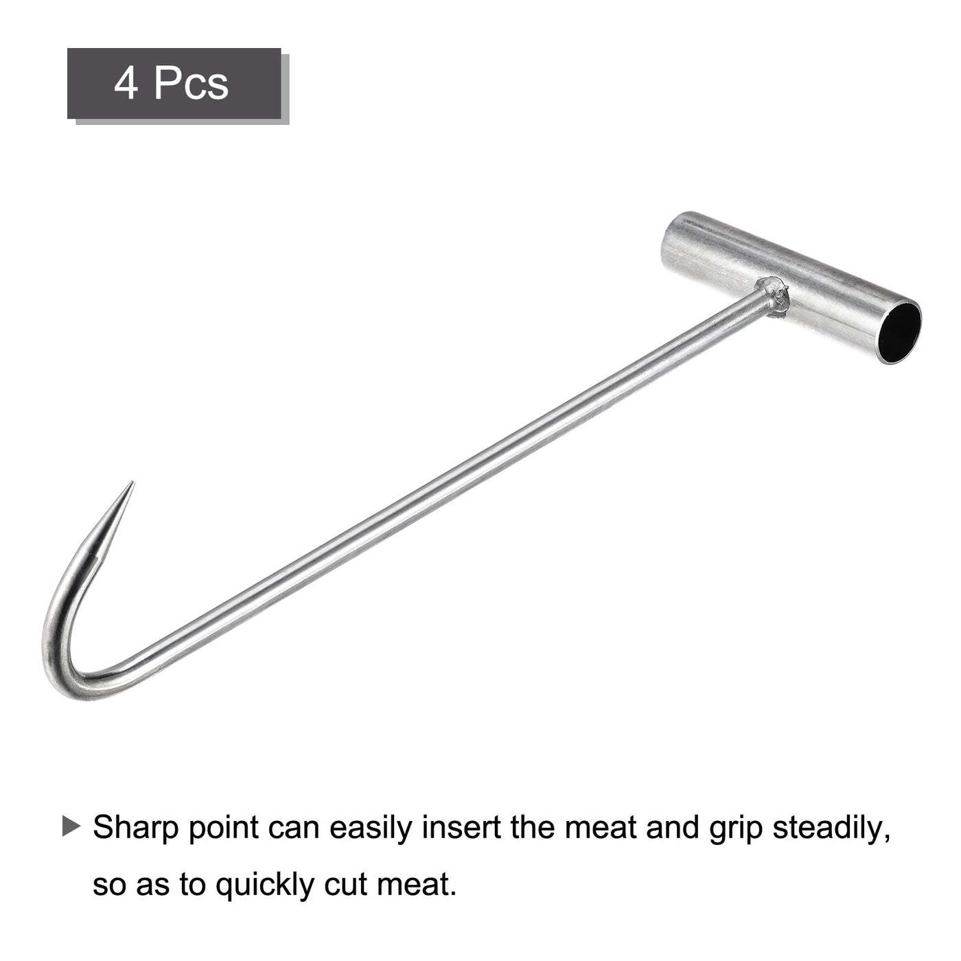 uxcell Uxcell T-Handle Meat Boning Hook, Stainless Steel T Hook for Kitchen Butcher Shop Restaurant
