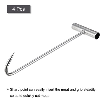 Harfington Uxcell T-Handle Meat Boning Hook, Stainless Steel T Hook for Kitchen Butcher Shop Restaurant