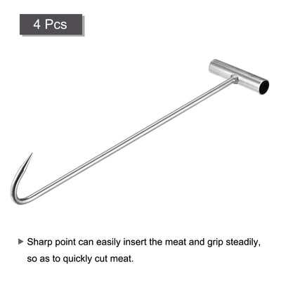 Harfington Uxcell T-Handle Meat Boning Hook, Stainless Steel T Hook for Kitchen Butcher Shop Restaurant