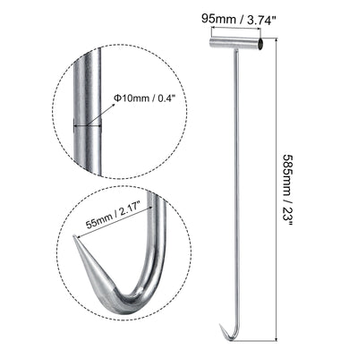 Harfington Uxcell T-Handle Meat Boning Hook, Stainless Steel T Hook for Kitchen Butcher Shop Restaurant