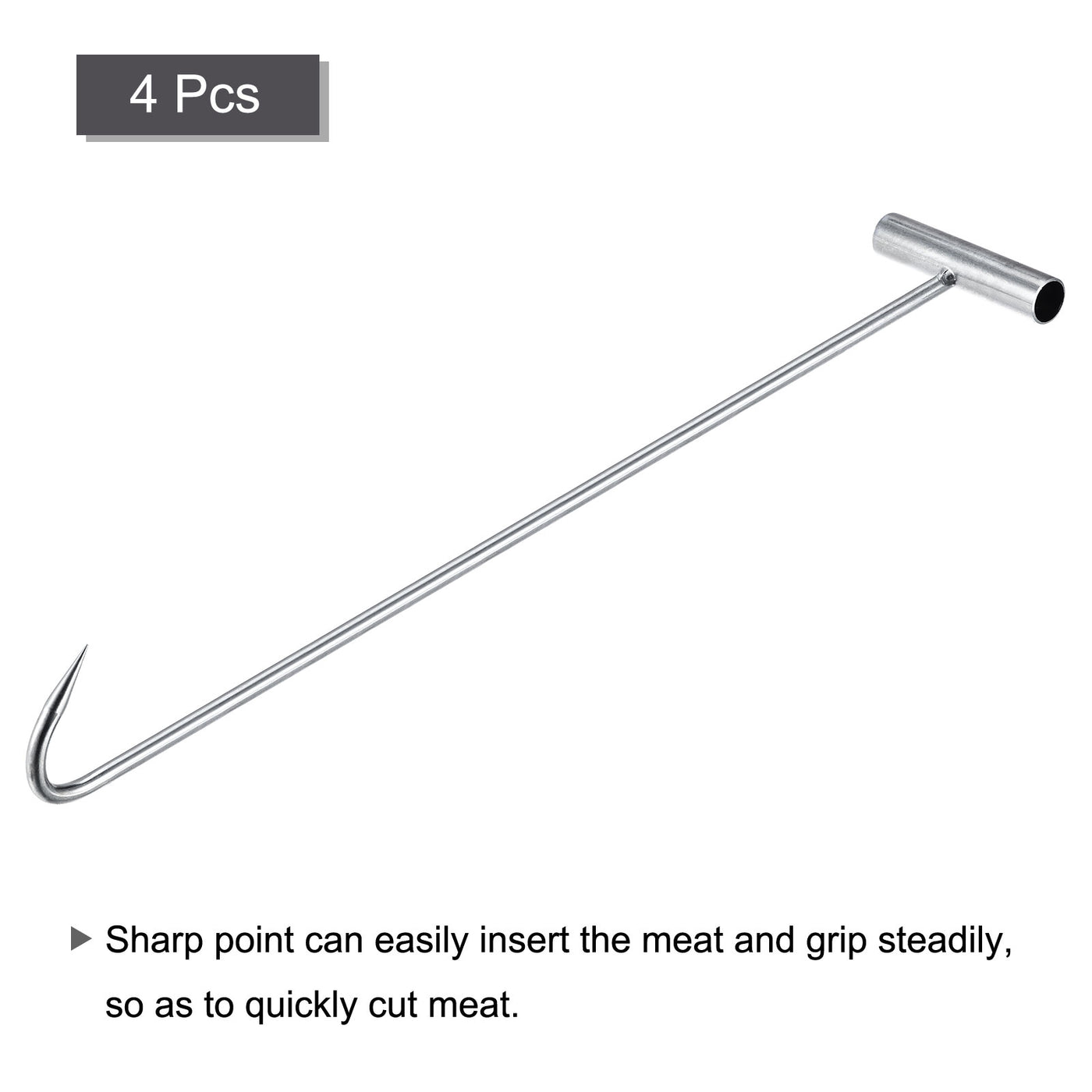 uxcell Uxcell T-Handle Meat Boning Hook, Stainless Steel T Hook for Kitchen Butcher Shop Restaurant