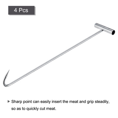 Harfington Uxcell T-Handle Meat Boning Hook, Stainless Steel T Hook for Kitchen Butcher Shop Restaurant