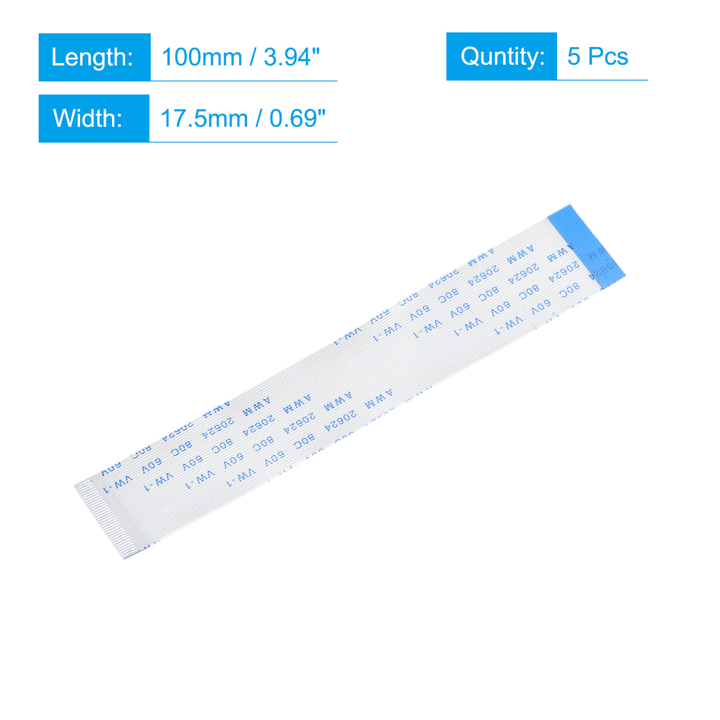 Harfington FFC Ribbon Flat Flexible Cable 34 Pin 0.5mm 100mm (B Type) for LCD Laptop 5pcs
